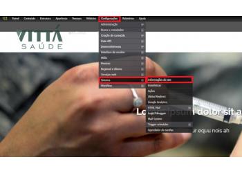 1 - Vá em "Configurações" -> "Criação de conteúdo" -> "Sistema" -> "Informações do site"